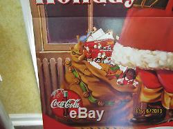 Rare Coca Cola Black African American Santa Claus Advertisement Cardboard Sign