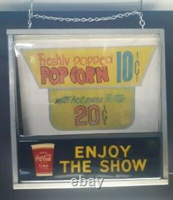 Rare Coca Cola Lighted ENJOY THE SHOW 1950'S Theater Refreshment Sign