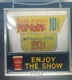Rare Coca Cola Lighted ENJOY THE SHOW 1950'S Theater Refreshment Sign
