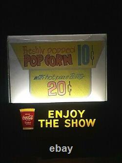 Rare Coca Cola Lighted ENJOY THE SHOW 1950'S Theater Refreshment Sign