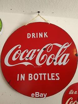 Rare Coca Cola Lollipop Porcelain 30 School Sign 1950's