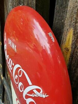 Rare Coca-Cola Pilaster Sign. Painted Metal With Decals! 54inx16in