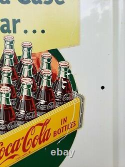 Rare Coca-Cola Pilaster Sign. Painted Metal With Decals! 54inx16in