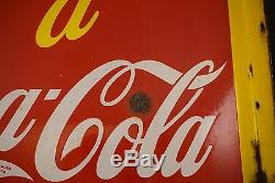 Rare Coca-Cola Porcelain Flange Sign Have a Coca-Cola 1941 Canadian