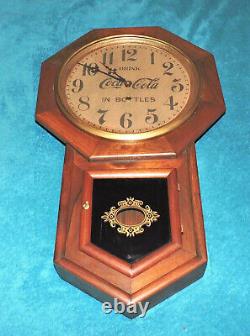 Rare Coca Cola Sessions Oak Schoolhouse Regulator, Clock Nice