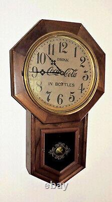Rare Coca Cola Sessions Oak Schoolhouse Regulator, Clock Nice