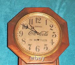 Rare Coca Cola Sessions Oak Schoolhouse Regulator, Clock Nice