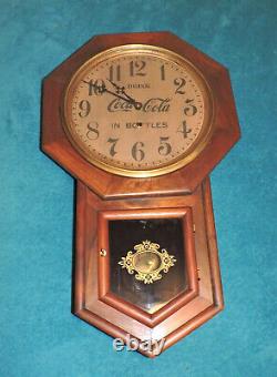 Rare Coca Cola Sessions Oak Schoolhouse Regulator, Clock Nice