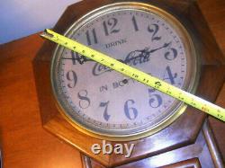 Rare Coca Cola Sessions Oak Schoolhouse Regulator, Clock Nice