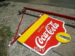 Rare Coca Cola Sign 1940 With Pole Never Used
