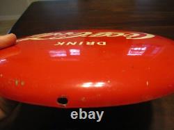 Rare Drink Coca-Cola button painted A-M 1949 soda pop sign 12 inch rare