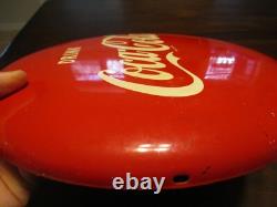 Rare Drink Coca-Cola button painted A-M 1949 soda pop sign 12 inch rare