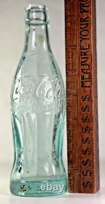 Rare Geneva New York 1915 Ice Blue Coca Cola Soda Bottle Hobbleskirt Vtg USA