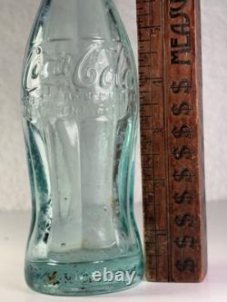Rare Geneva New York 1915 Ice Blue Coca Cola Soda Bottle Hobbleskirt Vtg USA