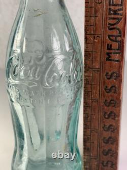 Rare Geneva New York 1915 Ice Blue Coca Cola Soda Bottle Hobbleskirt Vtg USA