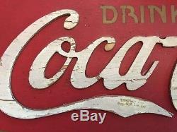 Rare Large 1923 Wood Christmas Coca Cola Menu Board Sign Coke Diner Restaurant