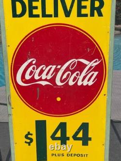 Rare Large Canadian Coca Cola Sign 1940's Masonite Sign 18 X 48 Inches Rare