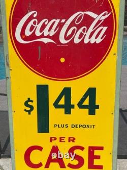 Rare Large Canadian Coca Cola Sign 1940's Masonite Sign 18 X 48 Inches Rare