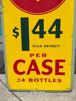 Rare Large Canadian Coca Cola Sign 1940's Masonite Sign 18 X 48 Inches Rare