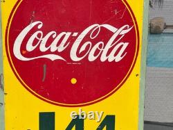 Rare Large Canadian Coca Cola Sign 1940's Masonite Sign 18 X 48 Inches Rare