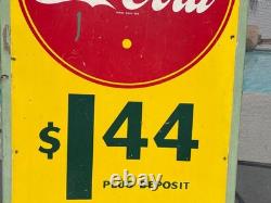 Rare Large Canadian Coca Cola Sign 1940's Masonite Sign 18 X 48 Inches Rare