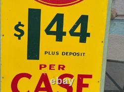 Rare Large Canadian Coca Cola Sign 1940's Masonite Sign 18 X 48 Inches Rare