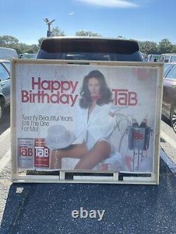 Rare Large Coca Cola Happy Birthday Tab Soft Drink Cardboard Sign Beautiful Girl