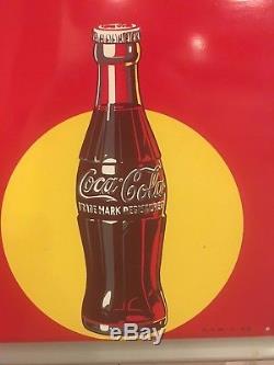 Rare Large Vintage 1948 Coca Cola Soda Pop Gas Station 54 Embossed Metal Sign