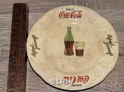 Rare Original 1931 Coca Cola Bottling Works Glass Plate Soda Fountain Dish USA