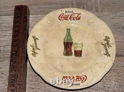 Rare Original 1931 Coca Cola Bottling Works Glass Plate Soda Fountain Dish USA