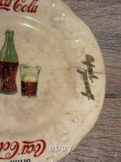 Rare Original 1931 Coca Cola Bottling Works Glass Plate Soda Fountain Dish USA
