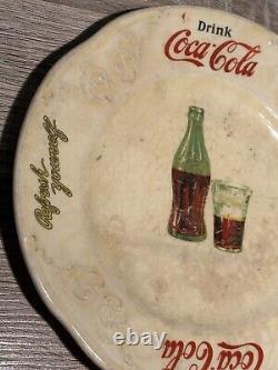Rare Original 1931 Coca Cola Bottling Works Glass Plate Soda Fountain Dish USA