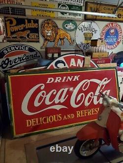 Rare Original 1938 4x8 Coca-Cola Porcelain Advertising Sign
