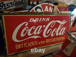 Rare Original 1938 4x8 Coca-Cola Porcelain Advertising Sign