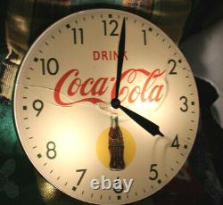 Rare Original 1950's Coca Cola Bubble Glass advertising Parts Clock