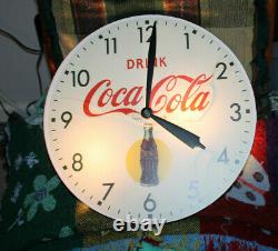 Rare Original 1950's Coca Cola Bubble Glass advertising Parts Clock