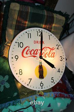 Rare Original 1950's Coca Cola Bubble Glass advertising Parts Clock