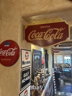 Rare! Original & Authentic''drink Coca Cola'' Tin Metal Sign 27x19 Inch Rare