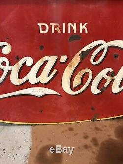 Rare Original Coca Cola Porcelain Sign Fountain Service 1930s Soda Signs Coke
