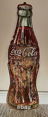 Rare Original Coca Cola Sign 38 Vintage Coke Sign Christmas Bottle Sign 1923