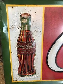 Rare, Original Coca Cola Tin Sign, Coke Sign Advertising 1930s