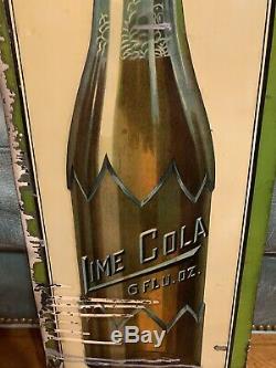 Rare Original Lime Cola Soda Advertising Sign
