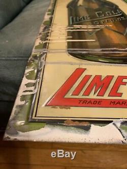 Rare Original Lime Cola Soda Advertising Sign