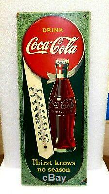 Rare Original Vintage 1944 Coca Cola Soda Pop Gas Station 17 Thermometer Sign