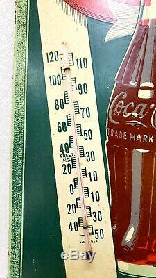 Rare Original Vintage 1944 Coca Cola Soda Pop Gas Station 17 Thermometer Sign