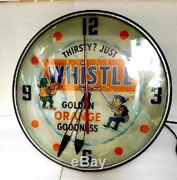 Rare Original Whistle Golden Orange Clock Sign