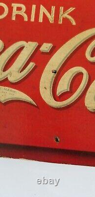 Rare Striking 1938 Coca-Cola Carboard Sign Girl Drinking Coca-Cola H 21