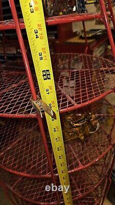 Rare, Tall, used vintage red steel & mesh Coca- Cola display stand collectible
