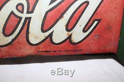 Rare Vintage 1927 Sold Here Coca Cola Ice Cold Soda Pop 2 Sided 30 Metal Sign