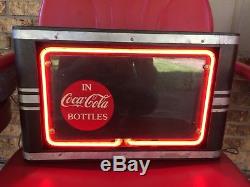 Rare Vintage 1940-50's Coca Cola Soda Pop Restaurant 17 Neon Lighted Metal Sign